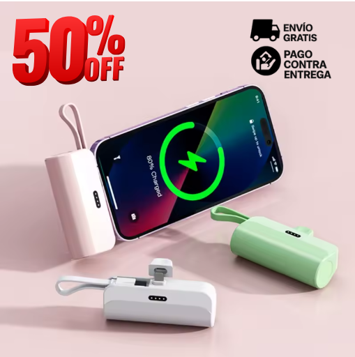 Nunca más te quedes sin batería 🔋 Mini Cargador Portátil
